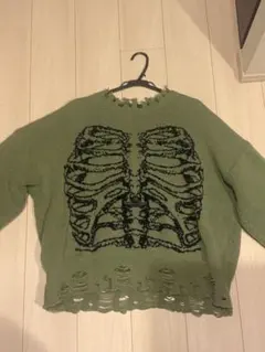 ROMWE Y2K 骸骨　グランジ　ダメージニット　unknown 00's