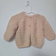 ZARA ベージュピンク カーディガン 6-9ヶ月74cmのサムネイル