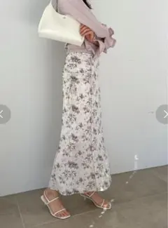 SNIDEL サイドギャザーナロースカート　1