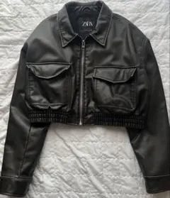 ZARA クロップド丈 レザージャケット