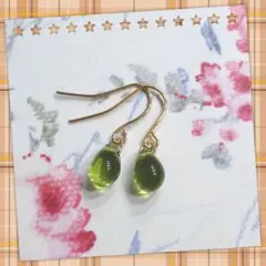【No6-1】ドロップピアス・オリーブG