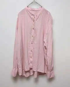 チャオパニックティピー　リネンレーヨン バンドカラー BIGシャツ長袖