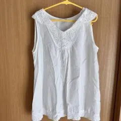 夏にピッタリ！サマンサモスモス　レースノースリブラウス タンクトップ