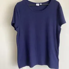 GAP ギャップ 細リブ クルーネック 半袖 Tシャツ カットソー ネイビー Lのサムネイル