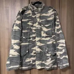 【良品】M-65型 フィールドジャケット カモフラ 迷彩 リップストップ LL