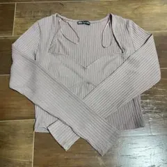 ZARA リブ編み ニットトップス