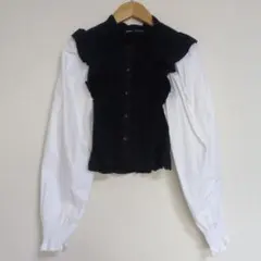 ZARA フリルデザイン 長袖シャツ XS