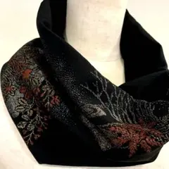 留袖リメイクスヌード　マフラー　ストール　首巻