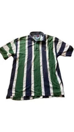 TOMMY HILFIGER ポロシャツ ストライプ柄 Lサイズ