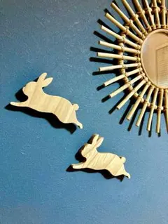 ウサギ　うさぎ　馬　北欧　木製　インテリア　オブジェ　リサラーソン　スウェーデン