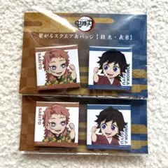 鬼滅の刃 繋がるスクエア缶バッジ 冨岡義勇＆錆兎 2点セット ufotable