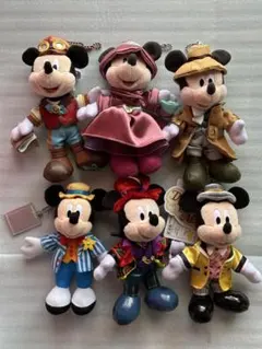 ミッキーマウス　ミニーマウス ぬいぐるみバッジ 6体セット