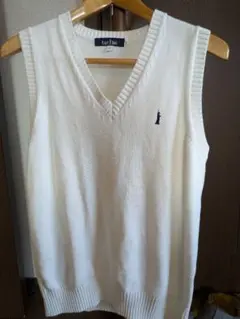 East Boy ホワイト Vネック スクールベスト L