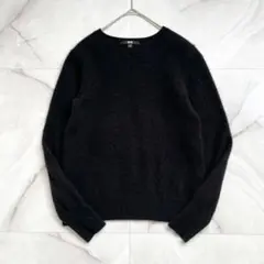 M18229 UNIQLO カシミヤ100% クルーネックセーター　長袖　黒　M