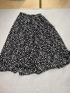 黒と白の水玉模様 ロングスカート Mサイズ