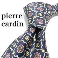 【極美品】 pierre cardin 小紋柄 ネクタイ ネイビー オシャレ