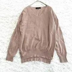 グリーンレーベルリラクシング 長袖ニット コットン カシミヤ混 Vネック 綿