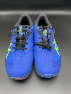 ◆1399◆ASICS アシックス スニーカー ブルー ネオンイエロー 24.5