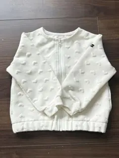 【美品】【プティマイン】ジップ羽織り カーディガン アイボリー 100