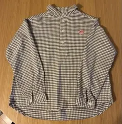 DANTON プルオーバーシャツ ギンガムチェックグレーのサムネイル