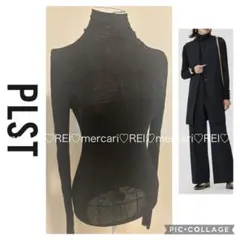 PLST プラステ ラメ　タートル　ニット　セーター　ブラック　長袖