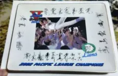 西武ライオンズ　2002年パ・リーグ優勝記念寄せ書きサイン入り絵皿