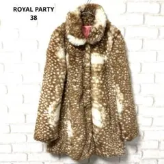 ROYAL PARTY ファーコート　アウター　金ボタン　38