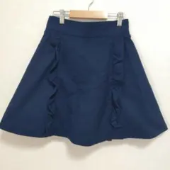 マジェスティックレゴン スカパン フリル フレア 無地 M 紺 ポリエステルのサムネイル