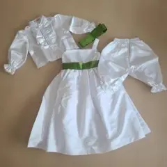 キッズドレスセット ホワイトサテンのサムネイル