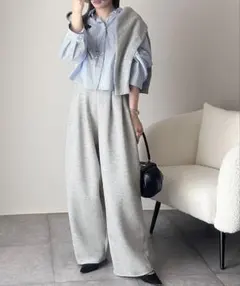 classical elf コクーンシルエットダンボール素材ワイドパンツ