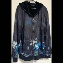 NieR　九尾 裏起毛 ZIPパーカー 青