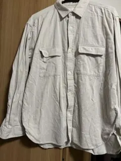 アーバンリサーチ　長袖シャツ　ストライプ　総柄シャツ　ホワイト　白