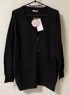 新品✨Honeys L　ヒアルロン酸Ｖネックカーディガン 　ブラック