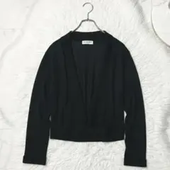 GEORGES RECH 上質ニット ボレロカーディガン 黒【38/M】羽織り