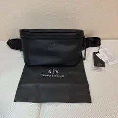新品【アルマーニエクスチェンジ】ロゴプレート ペブルレザー ボディ 