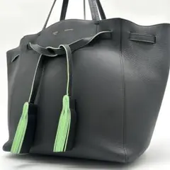 【美品】セリーヌ カバファントム トートバッグ タッセル レザー グレー 肩掛け