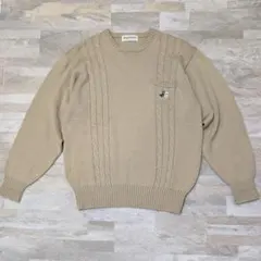 ★冬物最終セール★Black&White ウール×シルク混ニット ベージュ L