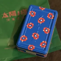 新品未開封★マイドオオキニ 缶 ミャクミャク タイヨウノカンカン 太陽の塔 青