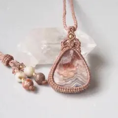 クレージーレースアゲート マクラメ ネックレス