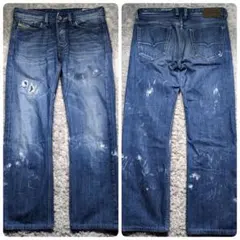 00s archive【DIESEL】damage denim 髭 ボタンフライのサムネイル