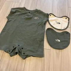 The North Face オリーブグリーンロンパースセット　70cm