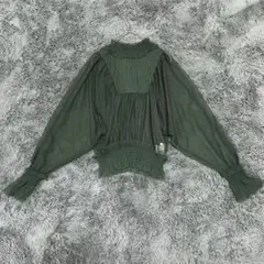 merlot plus｜ブラウス（F）カーキ シースルーのサムネイル
