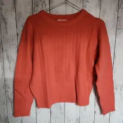 テチチ　オレンジ リブ編み 長袖ニット　SP2-2