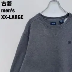 古着 IZOD スウェット 無地 刺繍 ビッグサイズ 肉厚 前V グレー XXL
