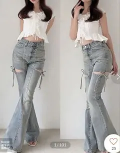 RESEXXY カットアウトリボンデニムパンツSのサムネイル