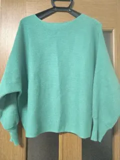 ワールド グリーン 長袖 ラメニット