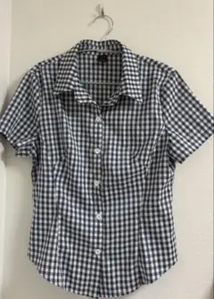 【美品】SHEIN ギンガムチェック 半袖シャツ ブラウス