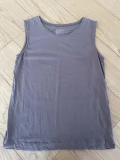 無印良品　ノースリーブ　Tシャツ　カットソー　袖無　レディース　グレー