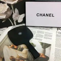 CHANEL ロゴデザイン ハンドミラー ブラック