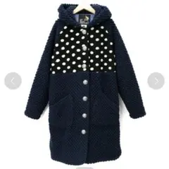 go slow caravan ボア　フリース　ドット　フード　ロングコート